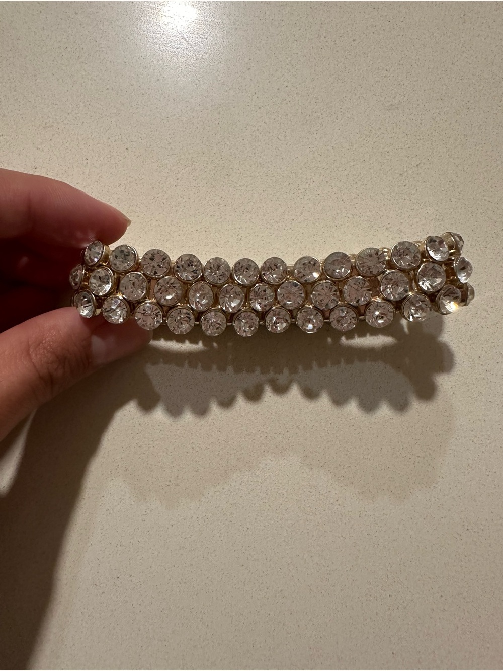 Tennis Bracelet Style Vintage Clear Crystal Bracelet - Gold Setting